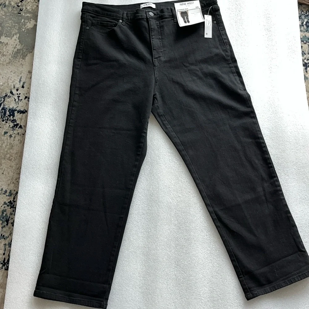 🆕 Nine West Boyfriend Jean High Rise Super Stretch Black XXL